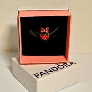 Pandora Disney Minnie Mouse Red Dress Charm with Box